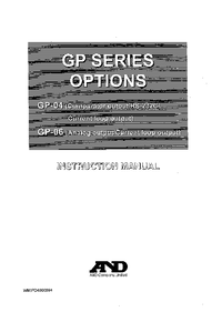 Thumbnail of document Manual - GP Series, A&D Weighing High Capacity Balance